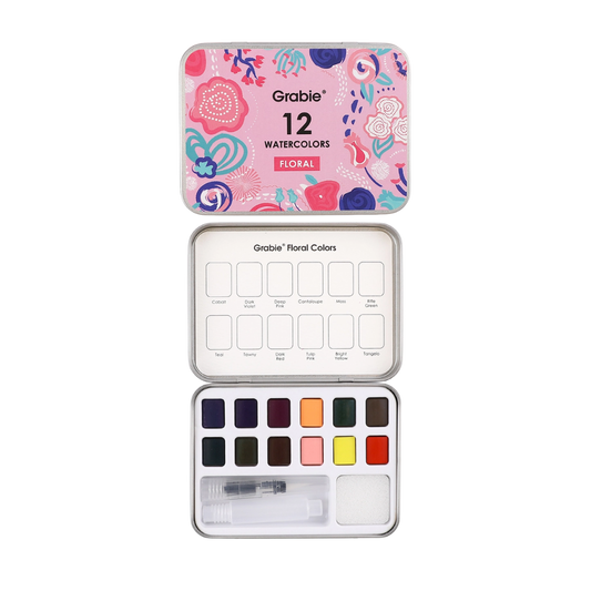 Watercolor Pocket Set of 12 with Brush - Floral Colors