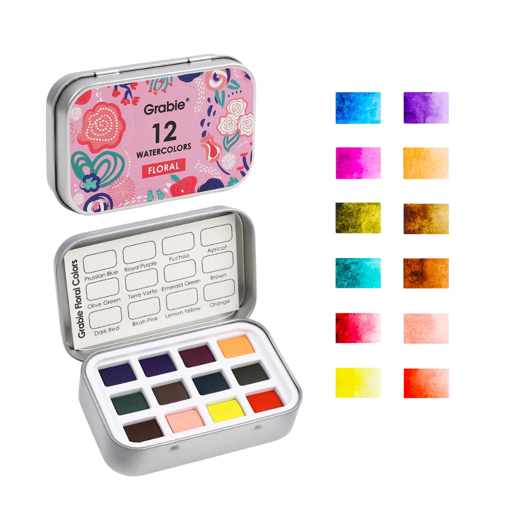 Watercolor Pocket Set of 12 - Floral Colors