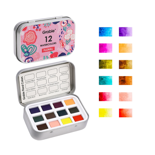 Watercolor Pocket Set of 12 - Floral Colors