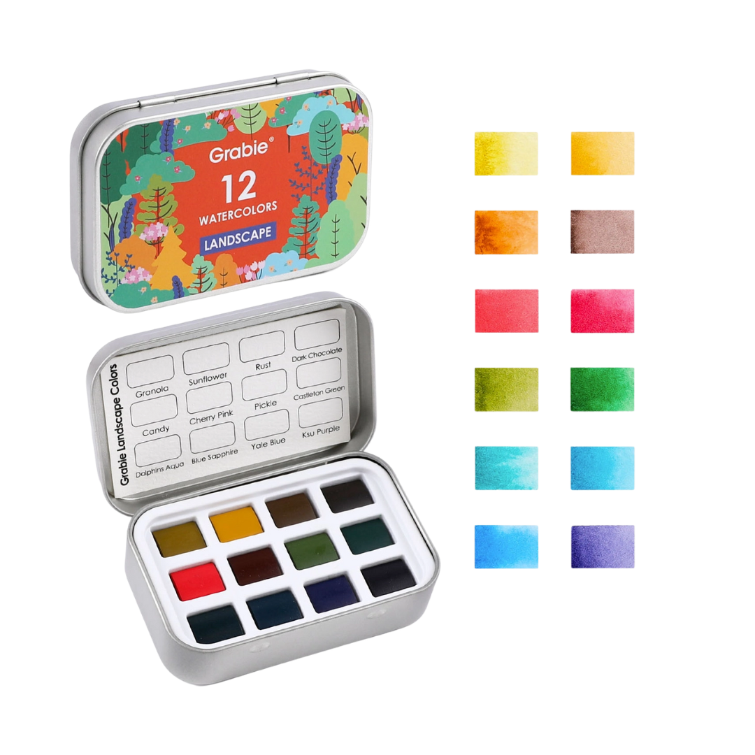 Watercolor Pocket Set of 12 - Landscape Colors