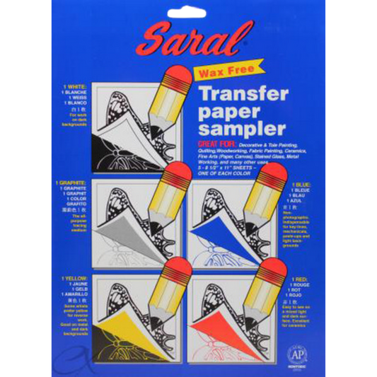 Saral Wax-Free Transfer Paper Sampler – 8.5" × 11" (5 Pack)