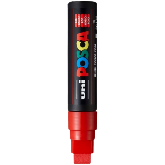 POSCA PC-17K Acrylic Paint Marker – Extra-Broad Chisel Tip - Red