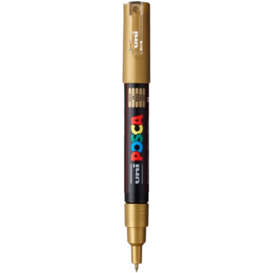 Posca PC-1M Acrylic Paint Marker – Extra-Fine Bullet Tip Gold