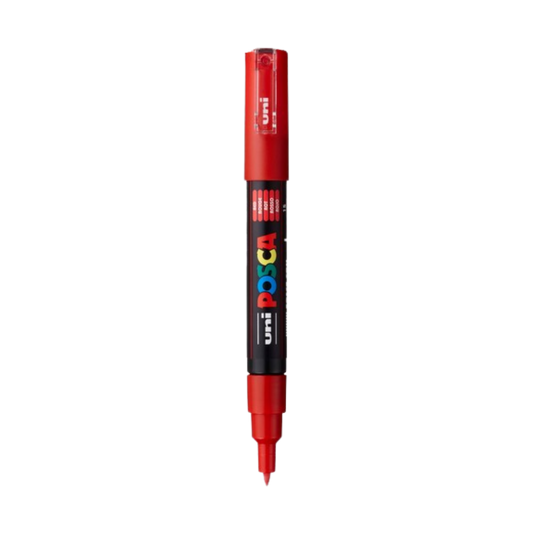POSCA PC-1M Acrylic Paint Marker – Extra-Fine Tapered Bullet Tip Red