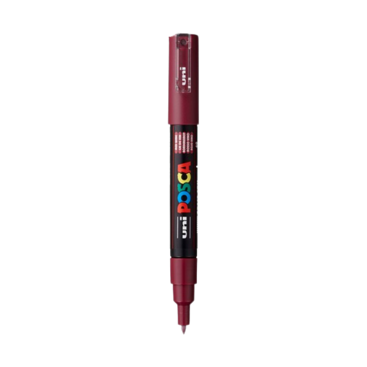 POSCA PC-1M Acrylic Paint Marker – Extra-Fine Tapered Bullet Tip Red Wine