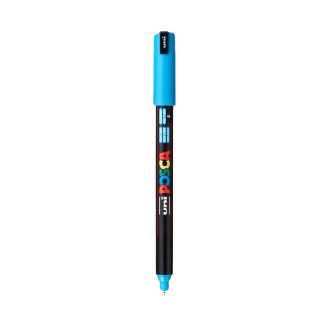 POSCA PC-1MR Acrylic Paint Marker – Extra-Fine Metal Tip Light Blue