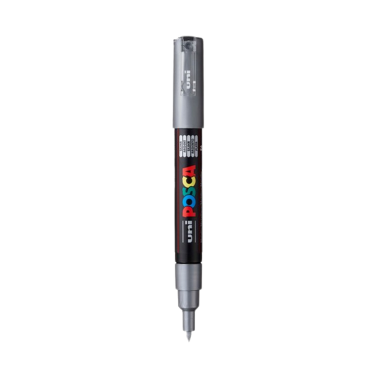 POSCA PC-1M Acrylic Paint Marker – Extra-Fine Tapered Bullet Tip Silver