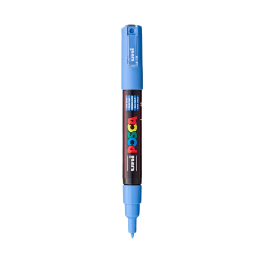 POSCA PC-1M Acrylic Paint Marker – Extra-Fine Tapered Bullet Tip Sky Blue
