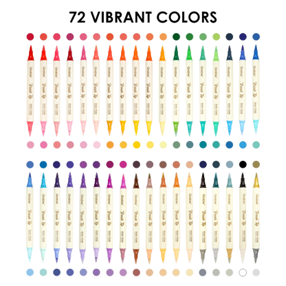 Dual Tone Brush Tip Acrylic Paint Marker Set of 36
