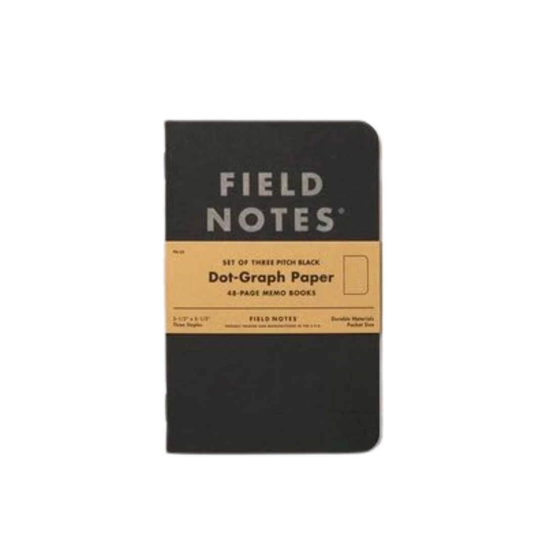 Pitch Black Dot-Graph Memo Book 3-Packs