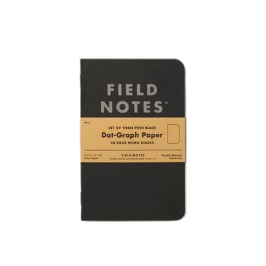 Pitch Black Dot-Graph Memo Book 3-Packs