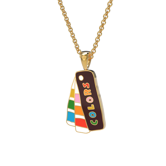 Color Swatch Book Pendant Necklace