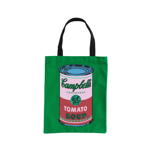 Warhol Soup Can Canvas Tote Bag — Green