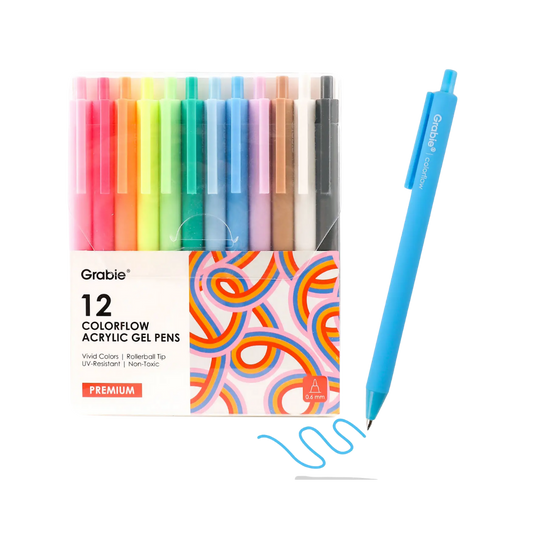 Retractable Colorflow Acrylic Gel Pen Set of 12