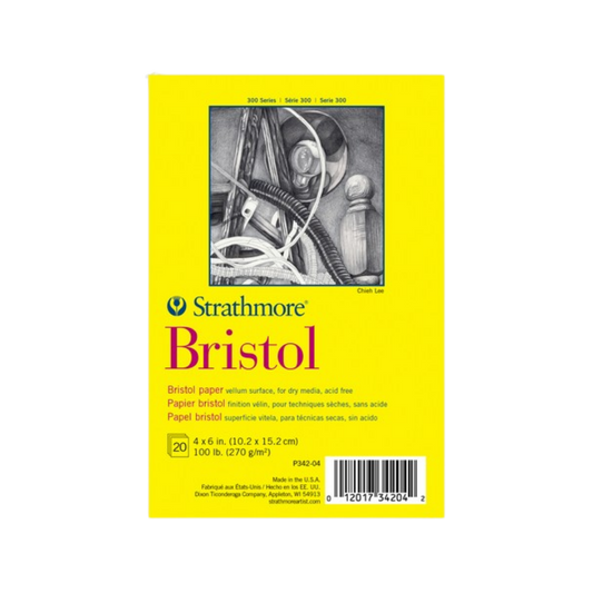 Strathmore Bristol Vellum Tape Top Pad — 100 lb, 4" × 6" (20 Sheets)