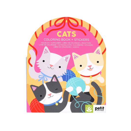 Cats Coloring Book + Stickers