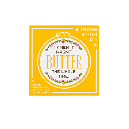 Brass Monkey I Knew It Wasn't Butter Cross Stitch Kit