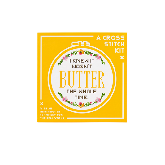 Brass Monkey I Knew It Wasn't Butter Cross Stitch Kit