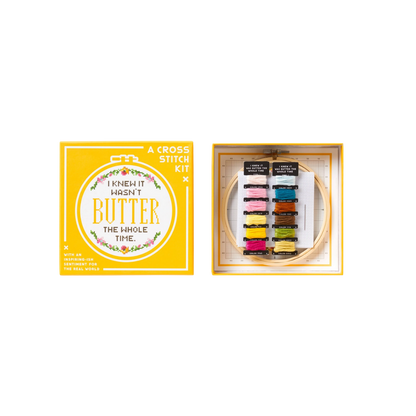 Brass Monkey I Knew It Wasn't Butter Cross Stitch Kit
