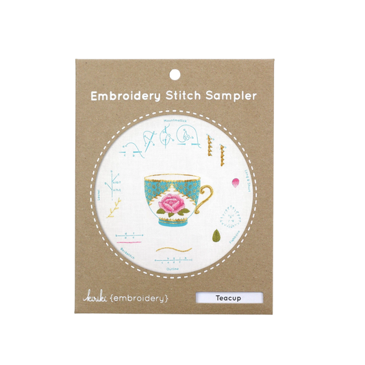 Teacup Embroidery Stitch Sampler