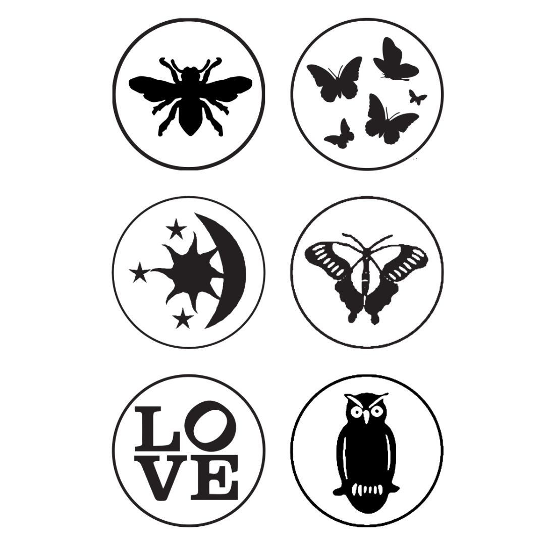 Brass Wax Seal Dies — 6 Popular Symbols (No Handle)