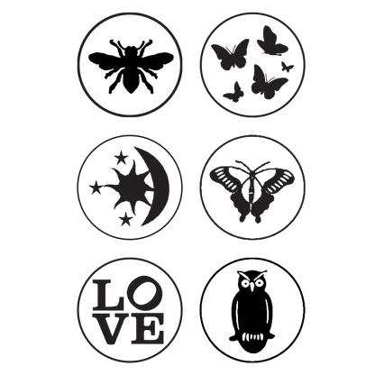 Brass Wax Seal Dies — 6 Popular Symbols (No Handle)