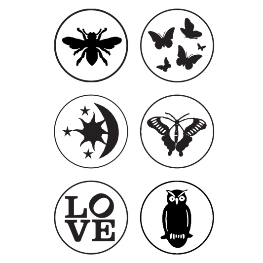 Brass Wax Seal Dies — 6 Popular Symbols (No Handle)