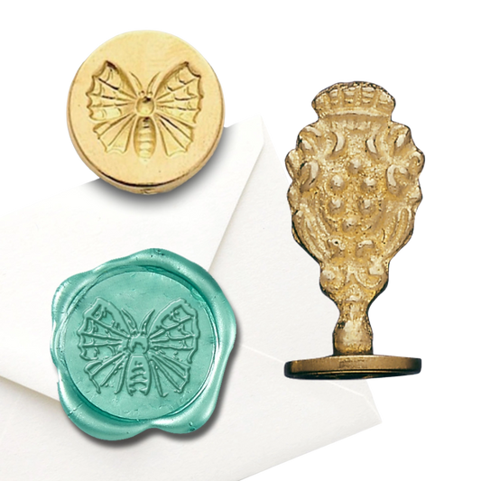 Florentine Brass Wax Seal Stamper — Butterfly