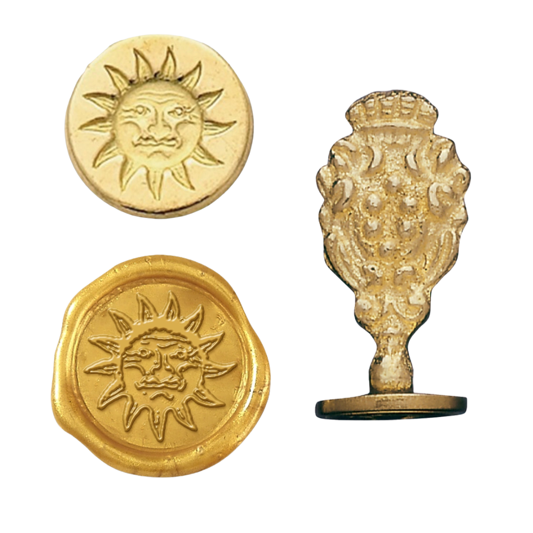 Florentine Brass Wax Seal Stamper — Sun