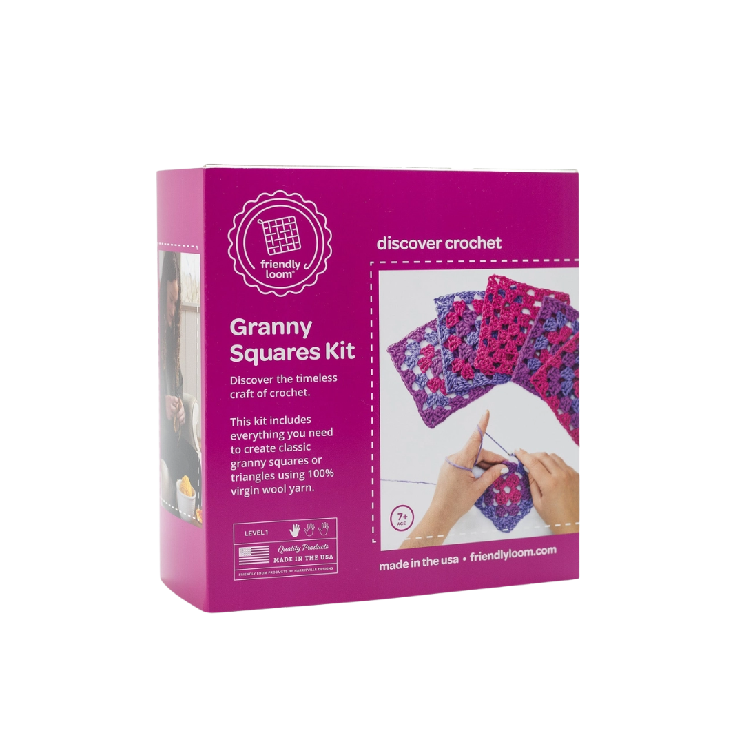 Granny Square Crochet Kit – Berry