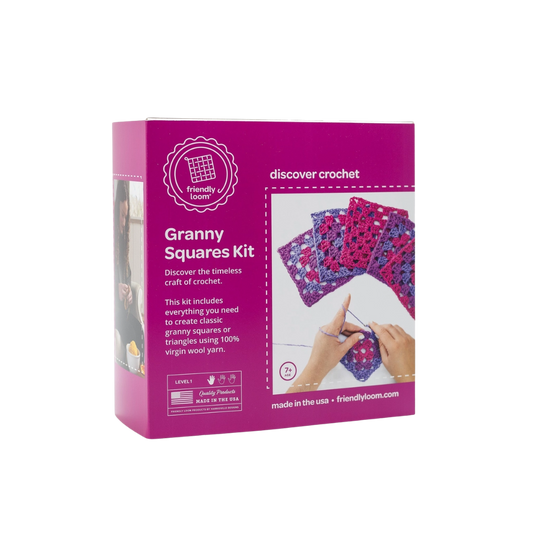 Granny Square Crochet Kit – Berry