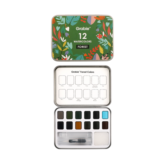 Watercolor Pocket Set of 12 with Brush - Forest Colors