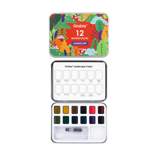 Watercolor Pocket Set of 12 with Brush - Landscape Colors
