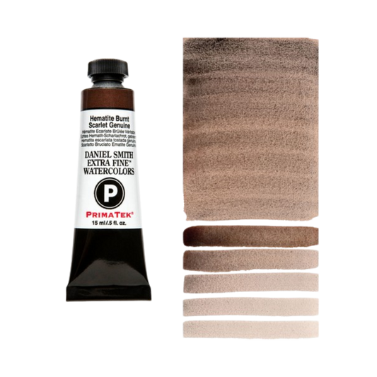 Daniel Smith Extra Fine Watercolor — Primatek Hematite Burnt Scarlet Genuine (15 ml)