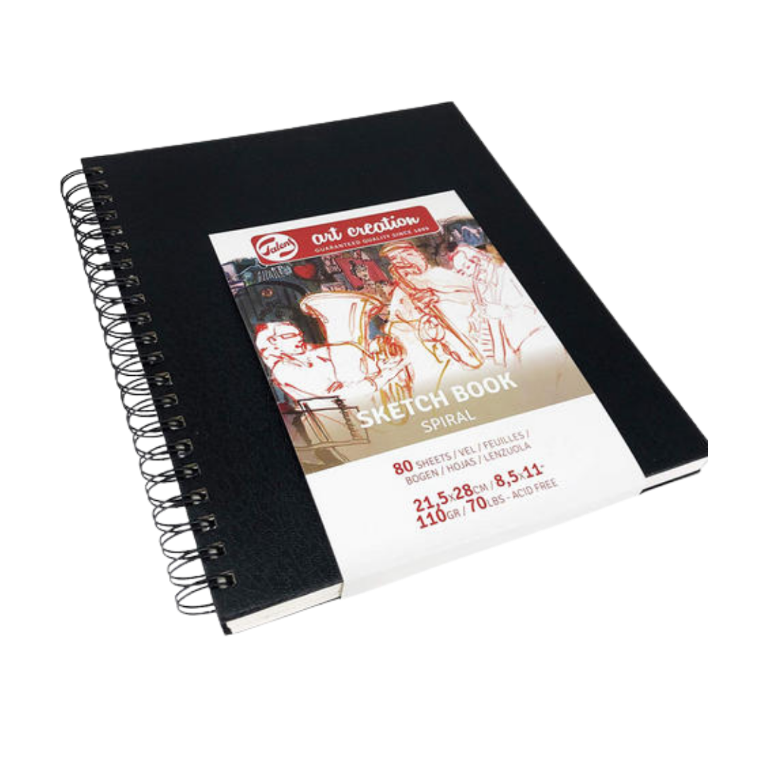 Talens Art Creation Spiral Sketchbook — Black, 8.46 × 11 in