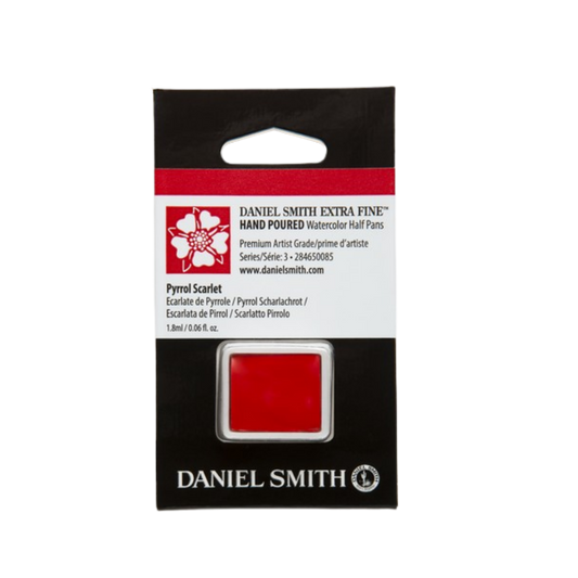 Daniel Smith Hand Poured Watercolor Half Pan — Pyrrol Scarlet