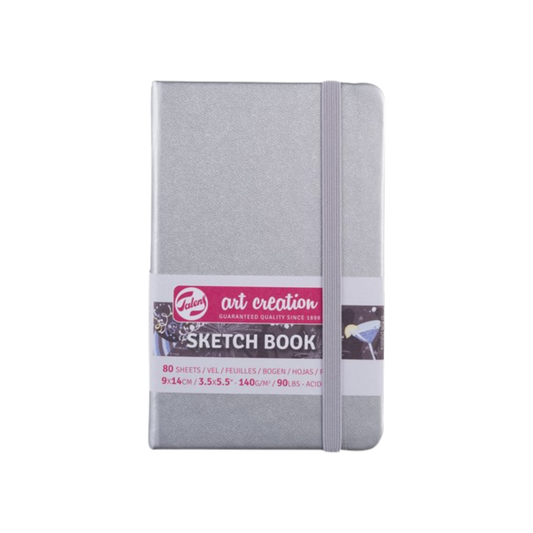 Talens Art Creation Sketchbook — Shiny Silver, 3.54 × 5.51 in