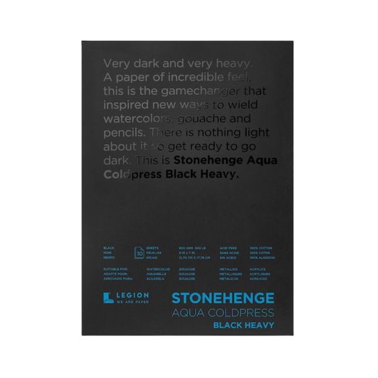 Stonehenge Aqua Black Heavy Block - Watercolor Paper (5"x7")