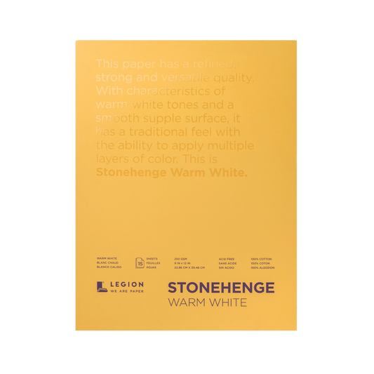Stonehenge Warm White Cotton Pad — For Drawing, Pastel & Ink (9″ × 12″)