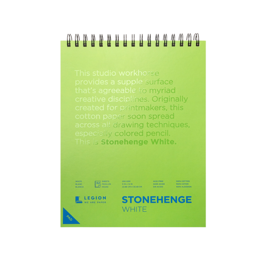 Stonehenge White Spiral Pad — Journaling, Drawing & Sketching (9″ × 12″)