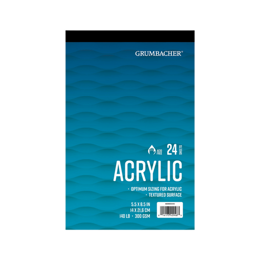 Grumbacher Acrylic Pad — 5.5″ × 8.5″ (Tape-Bound)