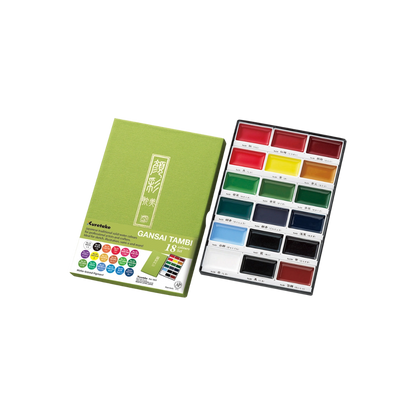 Kuretake® Gansai Tambi Watercolor Pans — 18-Color Set