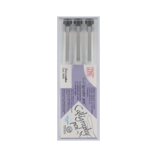 Zig® Calligraphy Pens — 3-Pack (Black, Oblique Nibs)