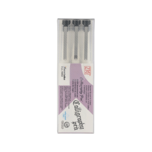 Zig® Calligraphy Pens — 3-Pack (Black, Square Nibs)
