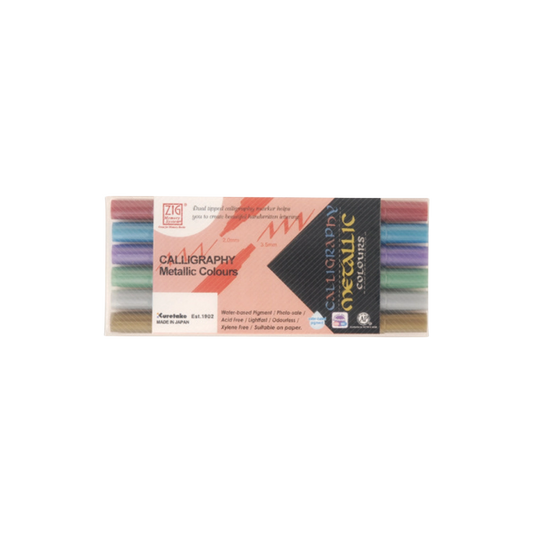 Zig® Calligraphy Pens — Metallic 6-Piece Set