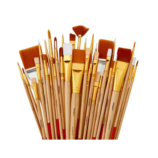 Studio Golden & White Nylon Brush Set - 50 Pieces