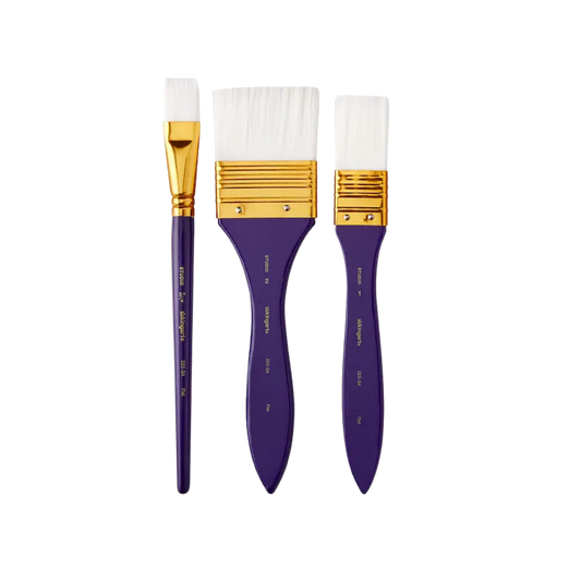 Studio White Nylon Brush Set - 3 Pieces