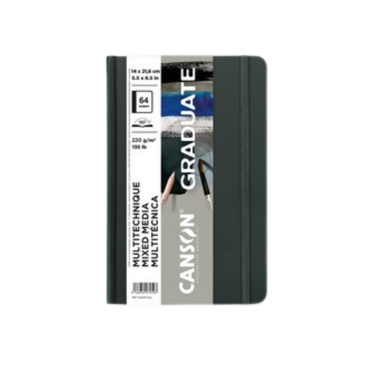 Canson Graduate Mixed Media Book — Grey — 5.5" × 8.5"