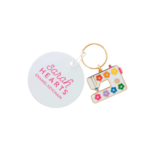 Daisy Sewing Machine Enamel Keychain - Bag Charm