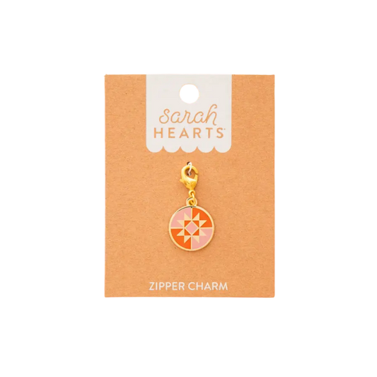 Round Quilt Star Removable Zipper Charm